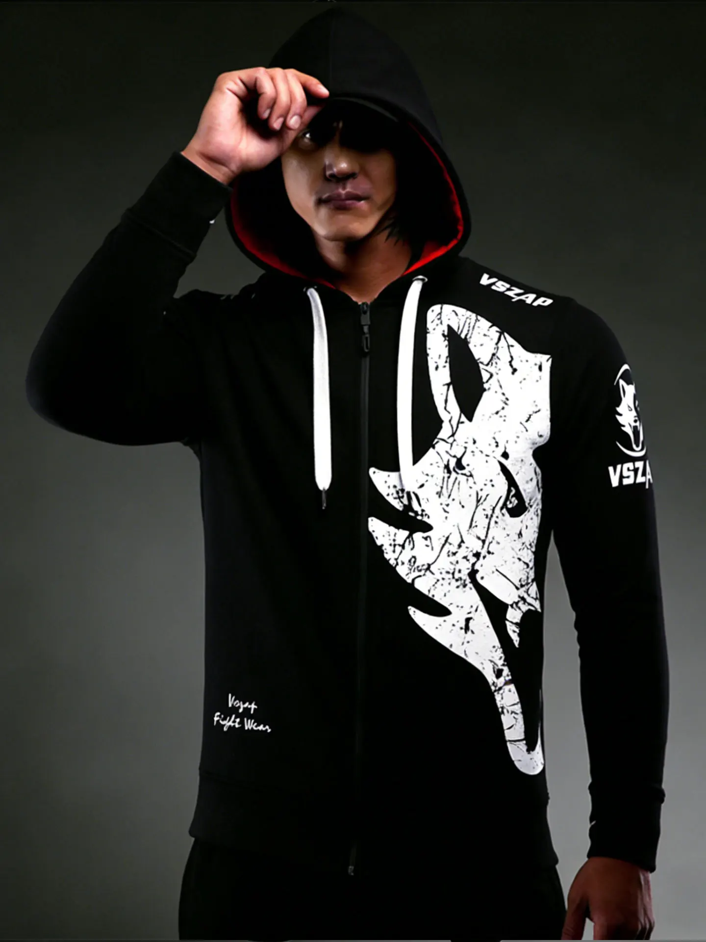 

Мужская толстовка VSZAP с дизайном в виде головы волка, из чистого хлопка, повседневная, для фитнеса, для бега на открытом воздухе, для тренировок, осенне-зимняя, новая, стильная, теплая.