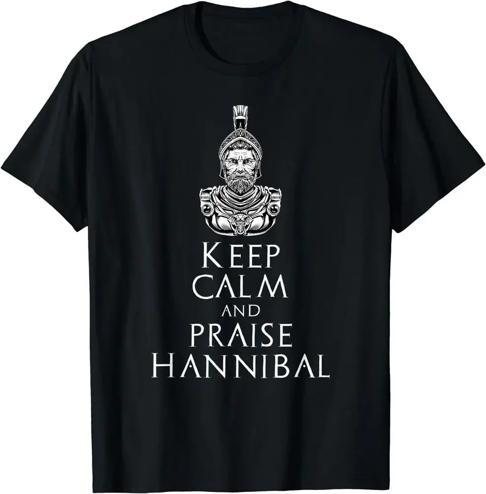 Футболка с надписью «Keep Calm And Praise Hannibal»-«History Of древний Картаж», размер товара, 100% хлопок, короткий рукав
