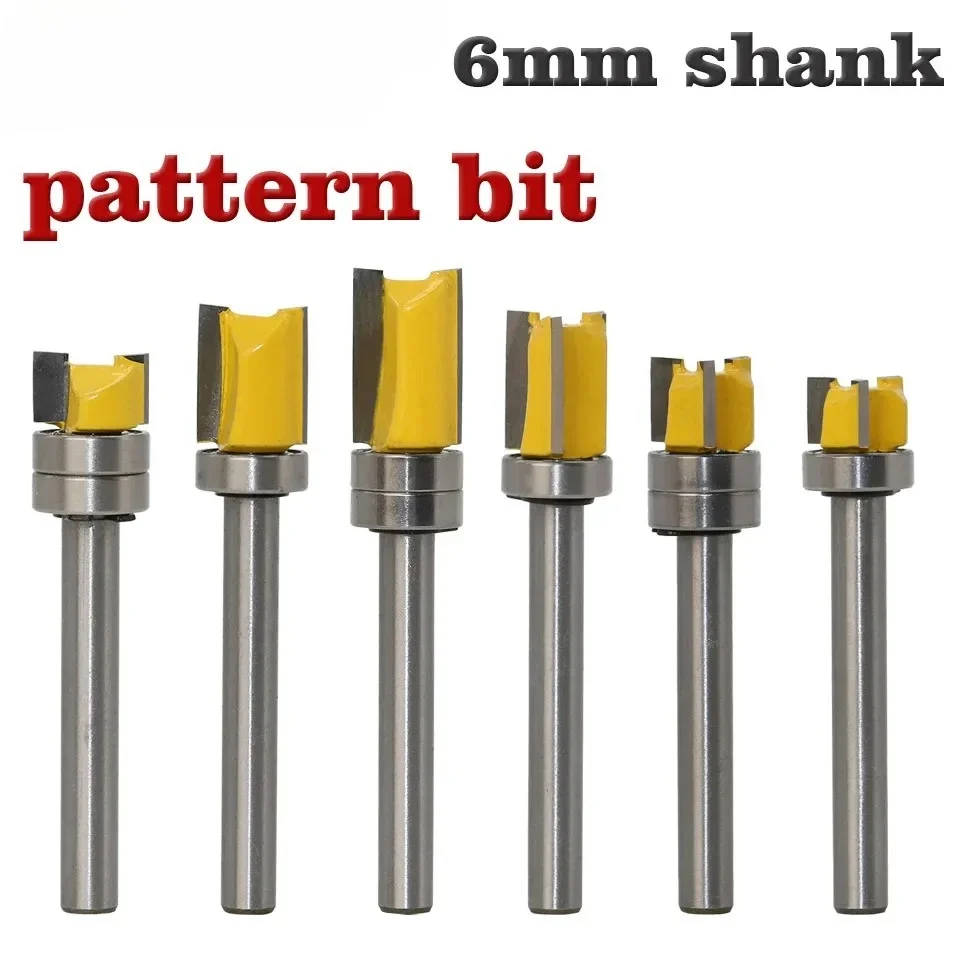 1 Stück 6mm Schaftfräser-Set – Scharnierfrässchablone, gerader Planfräser, Holztenonfräser für präzises Holzbearbeitung