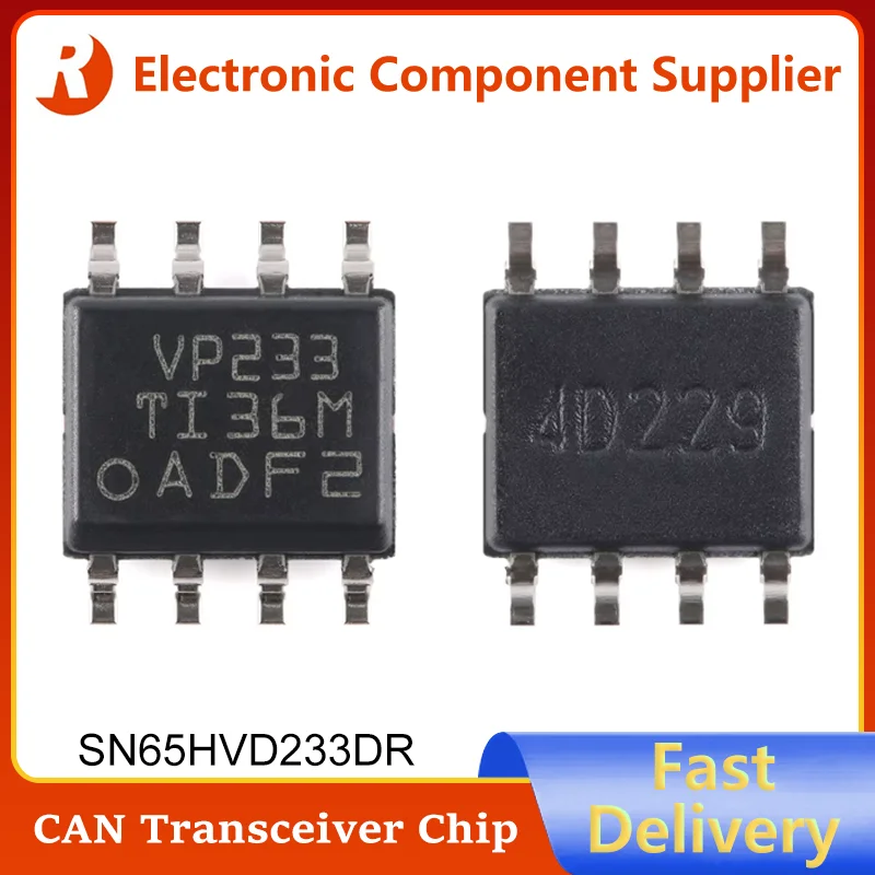 10Pcs SN65HVD233DR VP233 SN65HVD SN65HVD233 SOIC-8 New Original 3.3V CAN Transceiver With Standby Mode And Loopback Function