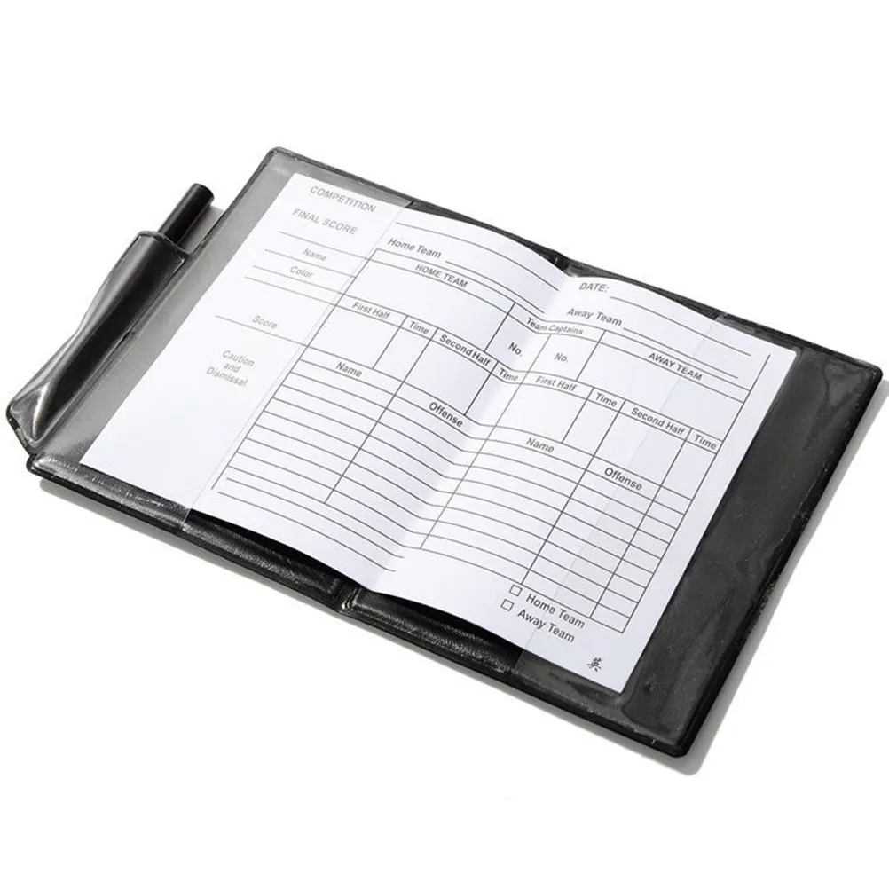 4Set Referee Set Red Yellow Warning Cards Vinyl Carrying Case Pencil Score Pad Cards for Soccer Basketball Volleyball