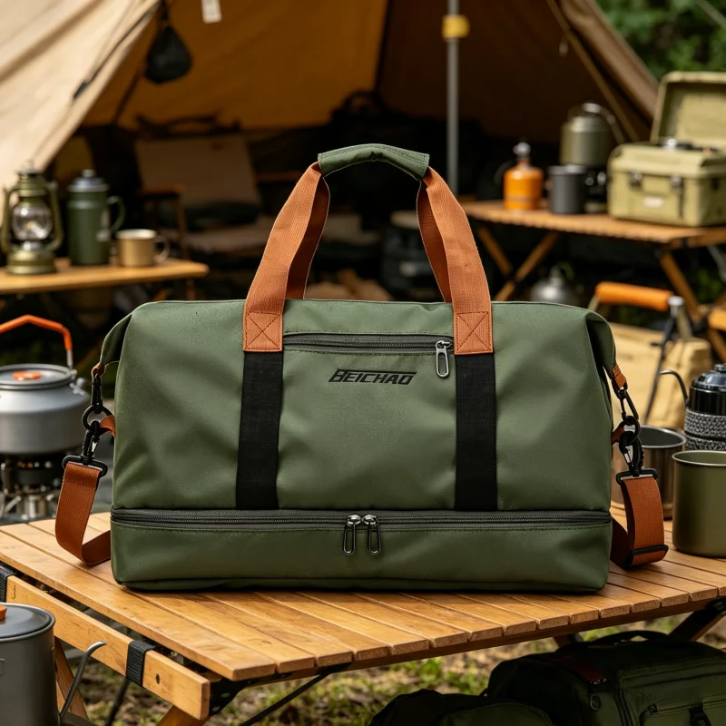 Fitness bag Large capacity Short distance luggage portable fitness bag Travel bag Shoulder handbag Men's sports waterproof bag