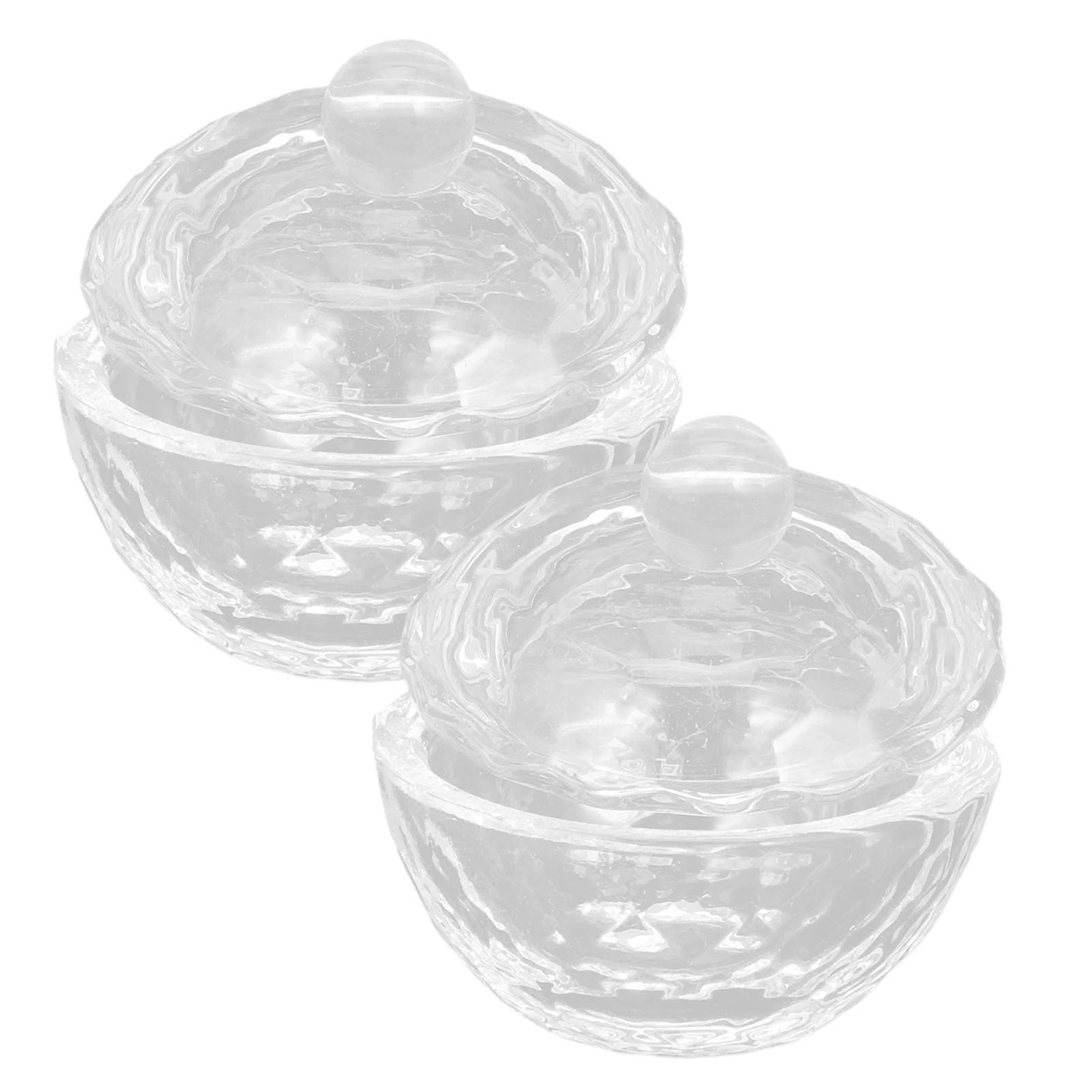 2Pcs Nail Art Crystal Cups Mini Acrylic Liquid Powder Mixing Containers Easy to Use for Salon Nail Art Cup Manicures Liquid Cup