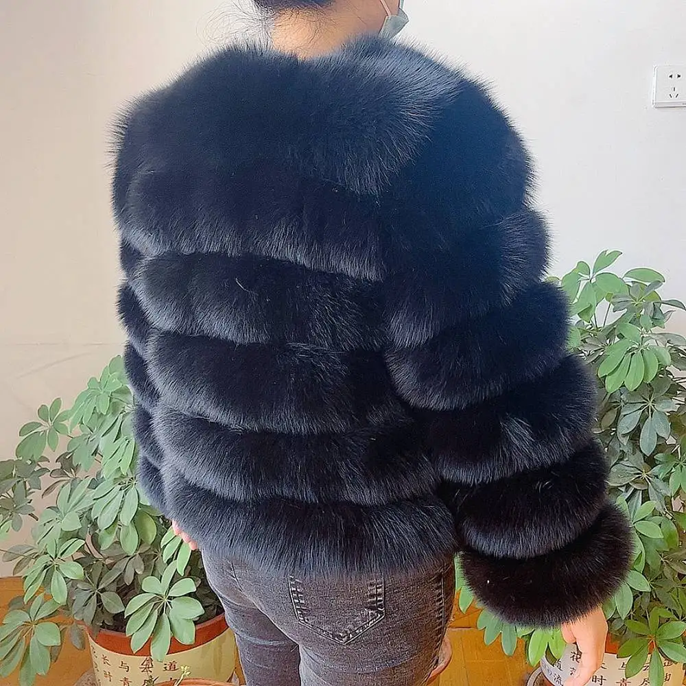 100% Natural Fur Jacket Real Fur Coat Winter Jacket Women Natural Fox Fur Luxury Fashion 50cm Short Jacket Wholesale Hot 2022