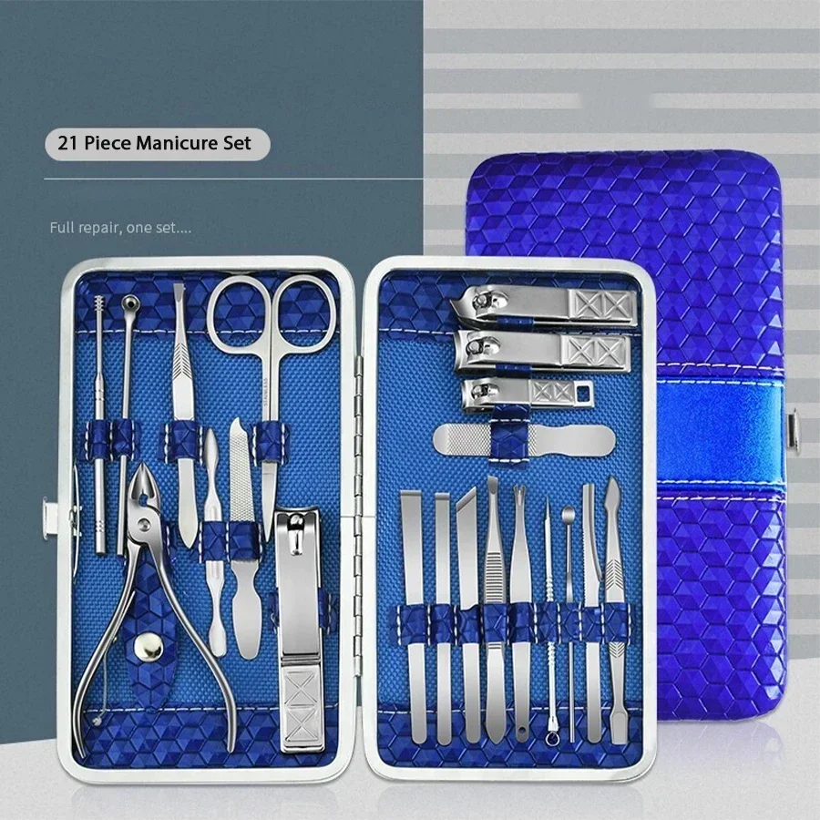 21 PCS Manicure Set Nail Clipper Set for Home Use Stainless Steel Nail Clipper Tool Nail Groove Clipper for Toenails and Fingers