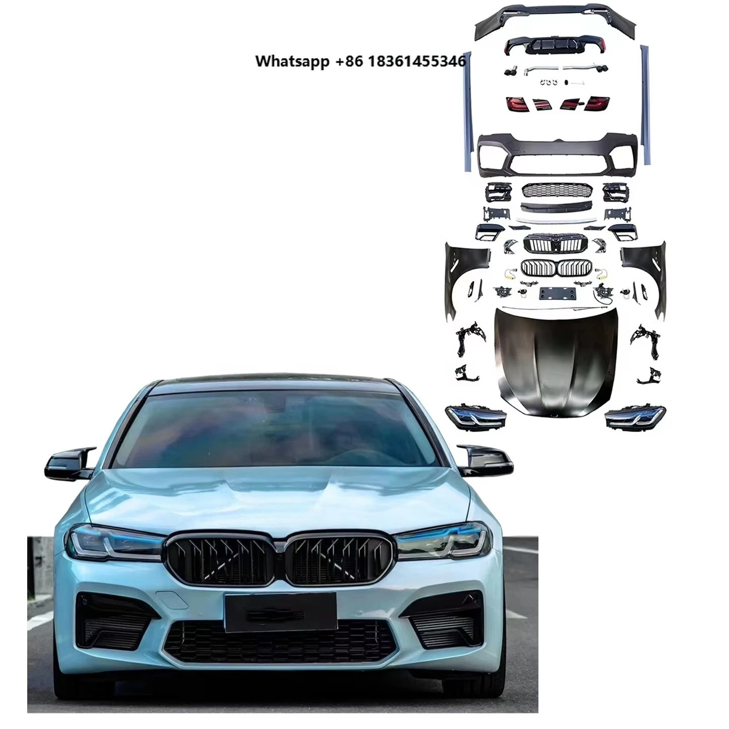 

For F10 F18 Old to New Change Convert to G30 LCI M5 Look Body Kits Upgraded Facelift Car Conversion Bumper Bodykit