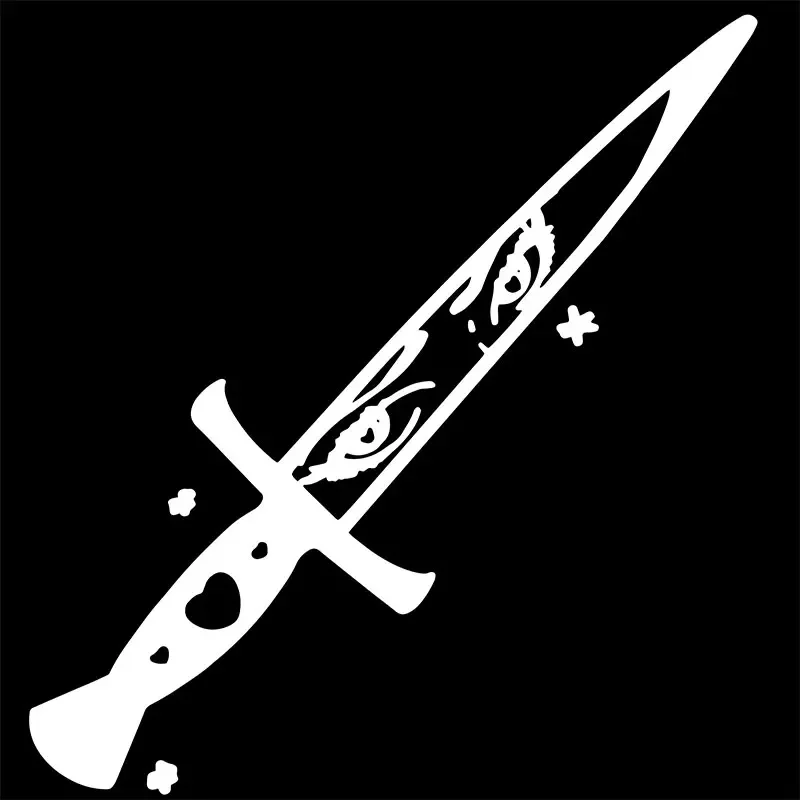 

Decoration Auto Parts Window Laptop Stickers Cartoon Senpai Dagger Waterproof Vinyl Decals Kawaii Anime Eyes Knife Car Sticker