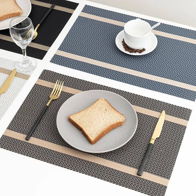 New Type Food Mat Gold Wire Decoration Kitchen Table Mat Set High Quality Dining Table Placemats Household Table Mat Portable