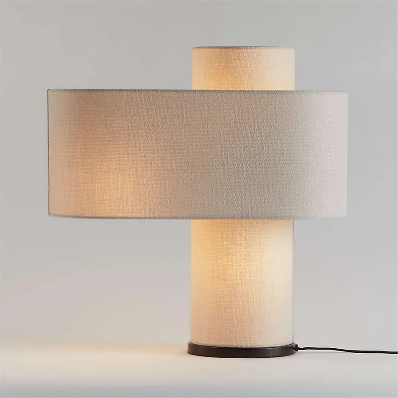 Japanese-style living room study bed and breakfast model room decoration wabi sabi fabric atmosphere high-end bedroom desk lamp