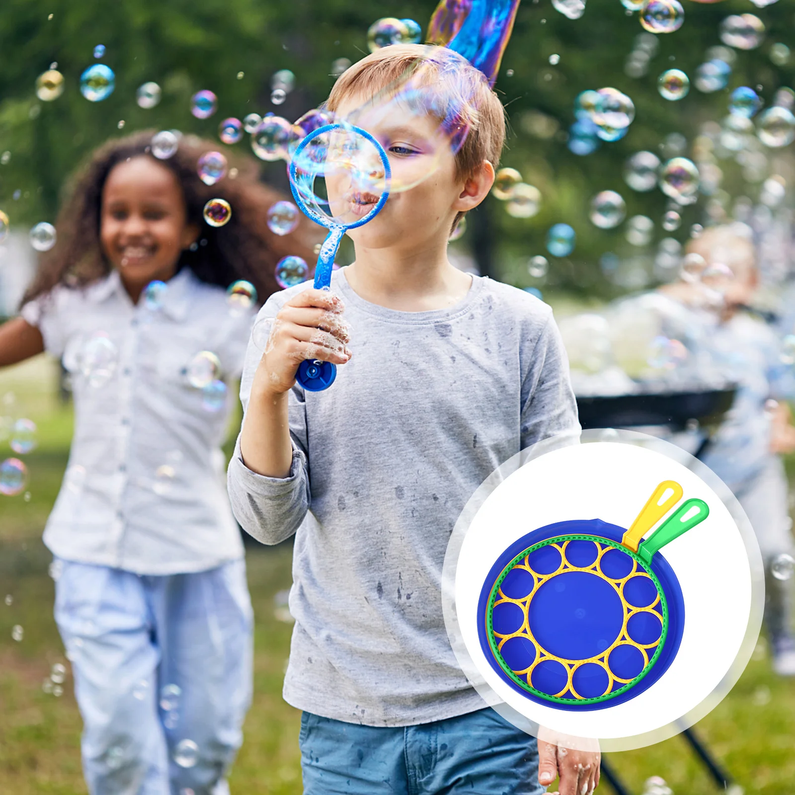 3pcs Children Outdoor Blowing Bubble Blower Creative Large Bubble Ring Toys Bubble Sets Bubble Maker Toys for Kids Boys and Girl