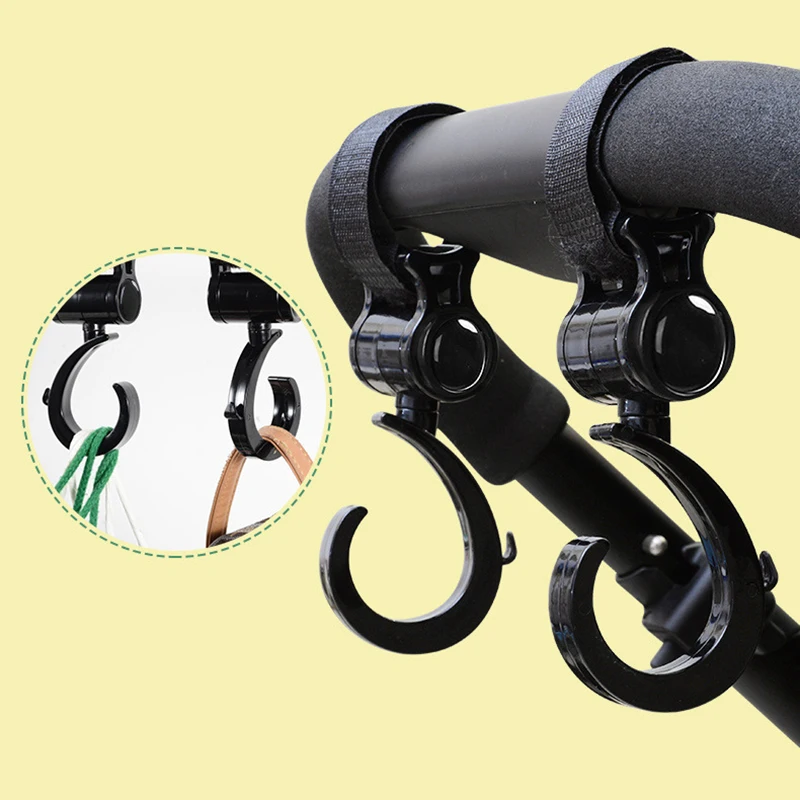 Baby Stroller Hook Plastic Hook Adhesive Belt Strong Bearing Capacity Mommy Bag Stroller Bag Hook Bicycle Motorcycle Hook