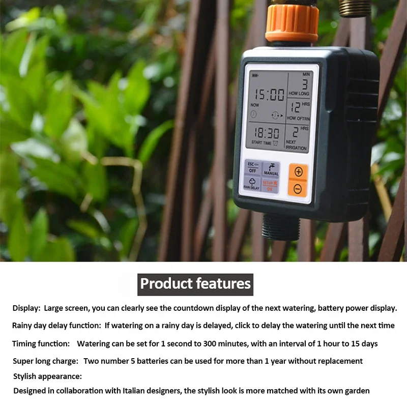 Automatic Digital Electronic Water Timer System EU Household Garden Irrigation Watering Timer Controller Waterproof Water Timer