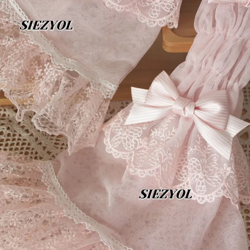 Sweet and Cute Girls Versatile Sleeves Original Pink Oversleeves Lolita Elegant Fairy Bow Lace Arm Cover Y2k Accessories