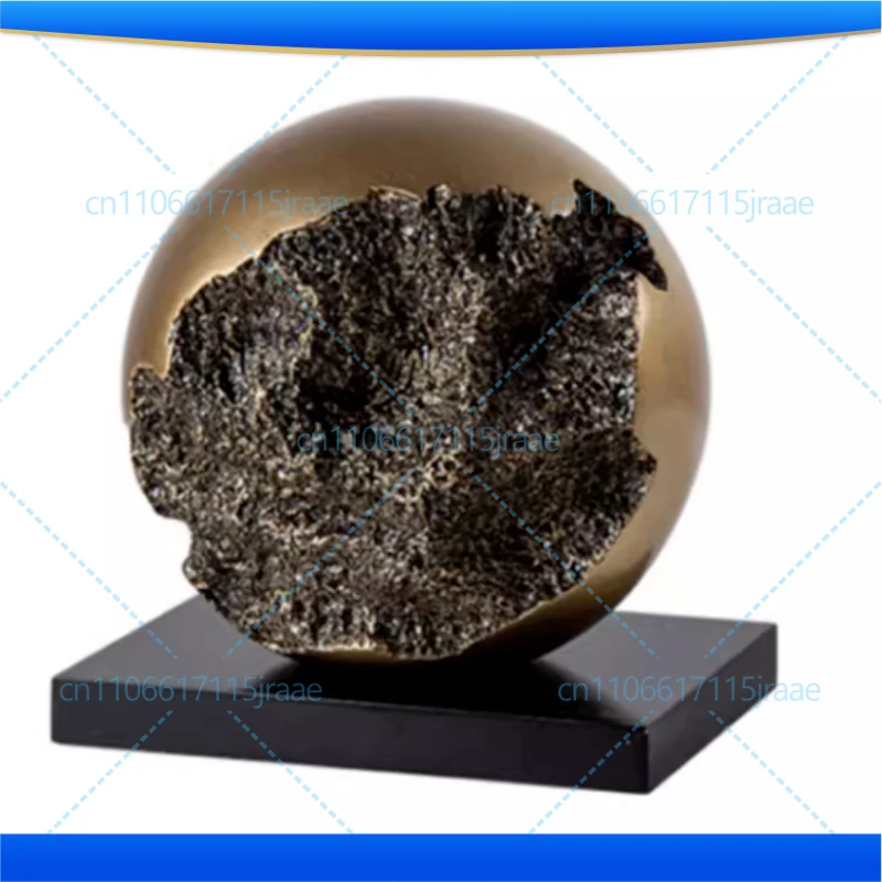 Abstract Artwork Globe Alloy Ornaments Imitation Bronze Spherical Sculpture Desk Decoration Crafts Statue Modern Home Decor