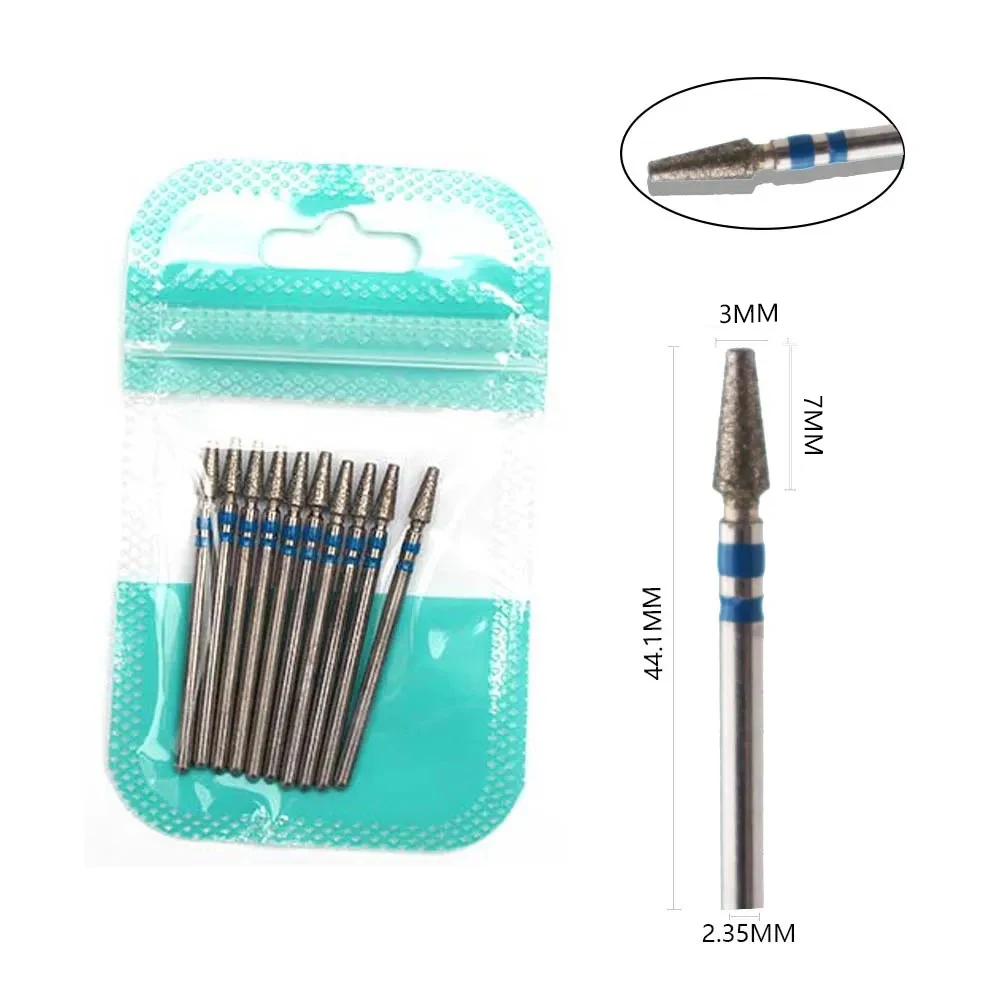 10 stks Diamant Frees Nail Boren Set Voor Manicure Accessoire Pedicure Elektrische Machine Nail Bit Brush Burr Gereedschap