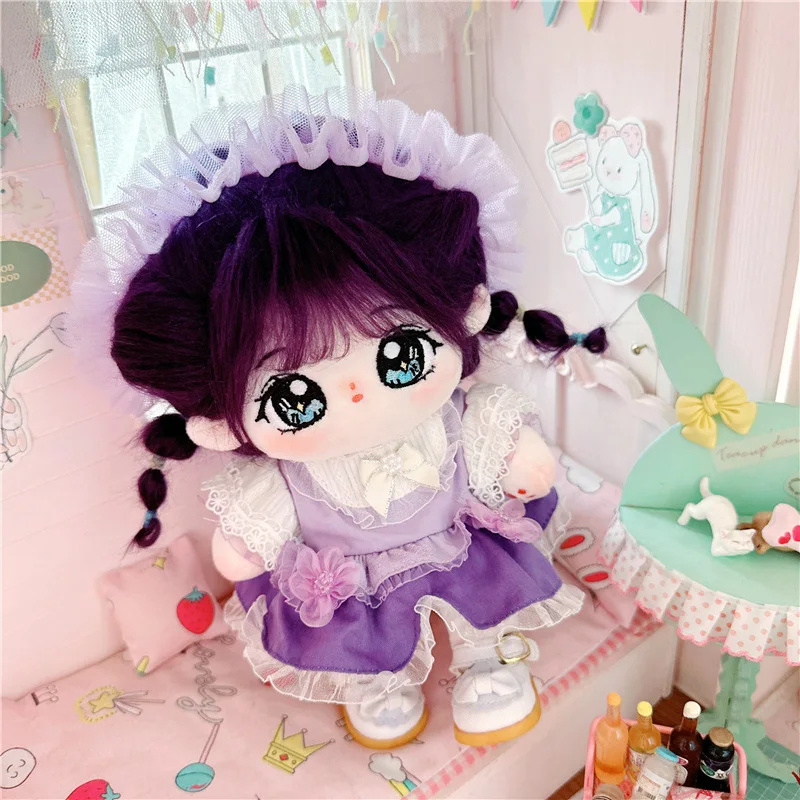 

20cm Cute Lolita Purple Girl Doll Kawaii Princess Dress Skirt Idol Dolls Outfit Accessories Anime Soft Kids Toys for Girls Gift