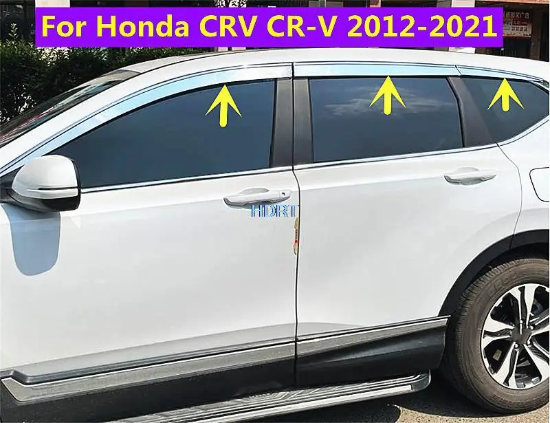 

Side Window Deflectors For Honda CRV CR-V 2012-2021 Car Style Cover Sticker ABS Chrome Glass Wind Visor Rain Sun Guard Vent 6pcs