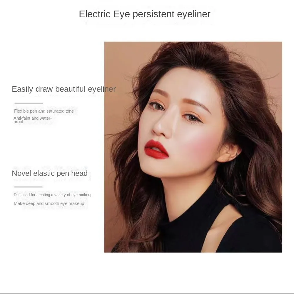 Delineador de ojos líquido de cabeza delgada de moda, lápiz de maquillaje duradero a prueba de sudor, delineador de ojos con garra de gato