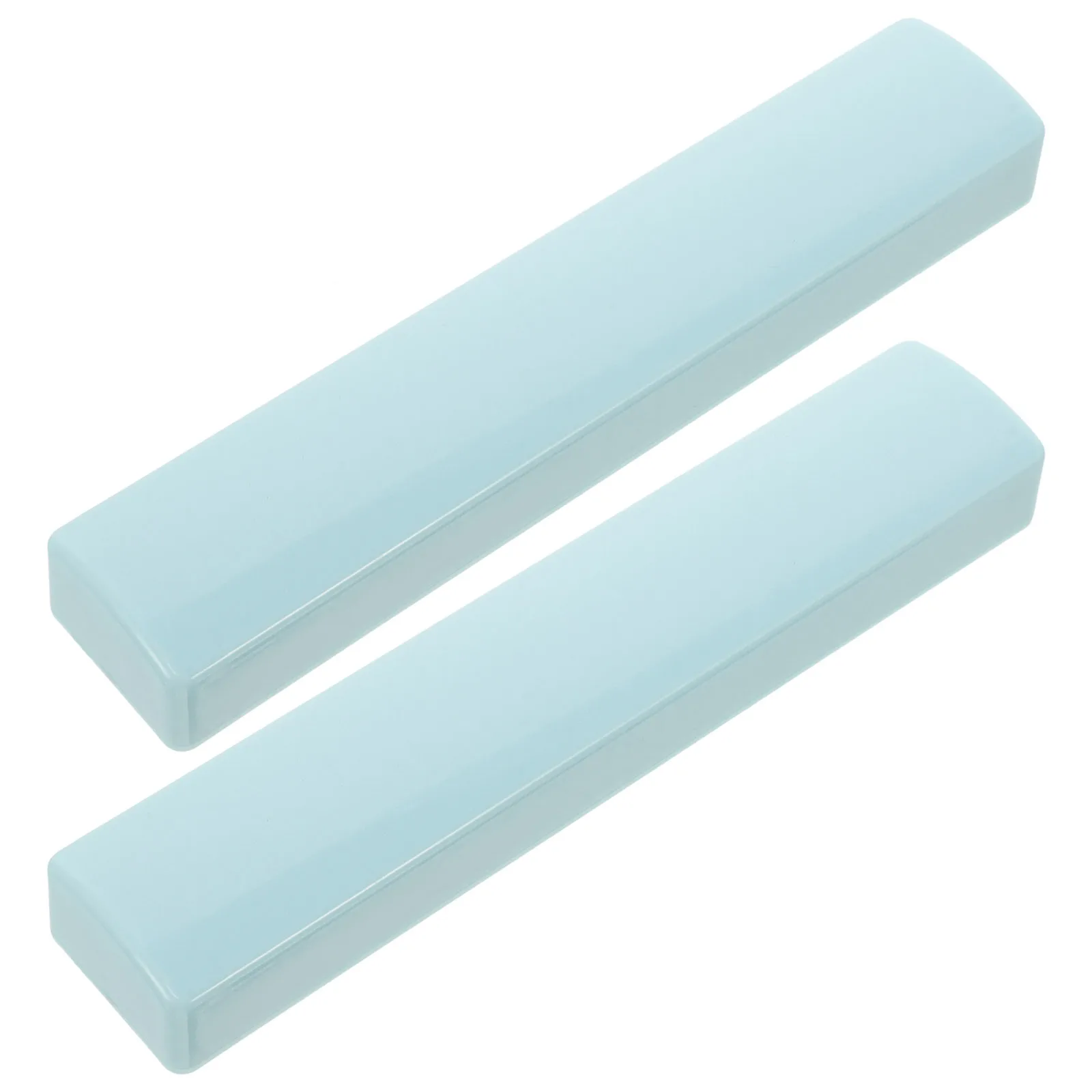 2pcs Blue Sporty Simulated Jade Smooth Writing Desk Paperweights for Calligraphy Practice Office Decor Art Supplies