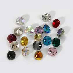 4-10MM 50pcs Rivoli Rhinestone Diamond High Quality Crystal Pointback Jewelry Making Stone Nail Art Beads Earring Ring Making