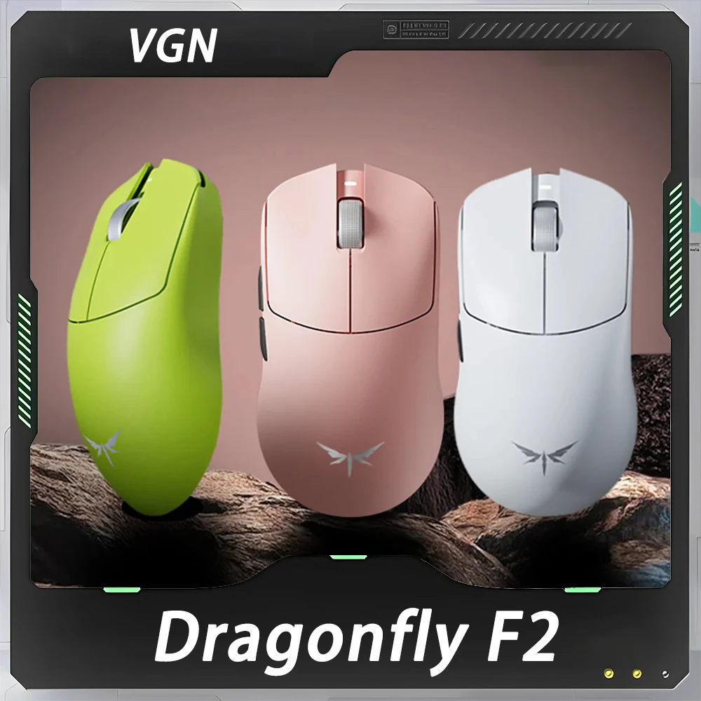 VGN Dragonfly F2 Gaming Mouse Dual 8K Tri-mode Lightweight Ergonomics Long Battery Life Laptop Mouse PC Accessories Gifts