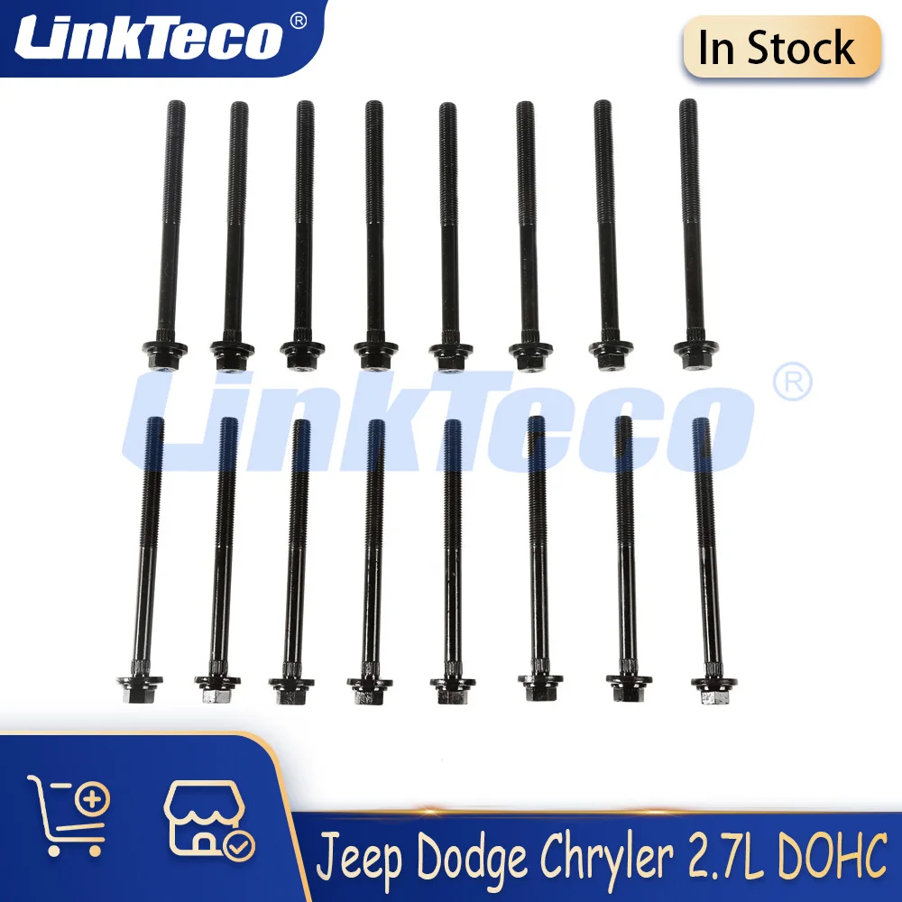 Juego de pernos de cabeza de piezas de motor compatibles con 2,7 L V6 Gas EER para Jeep Chrysler Concord Sebring Dodge Avenger Charger Intrepid 2.7L 98-10