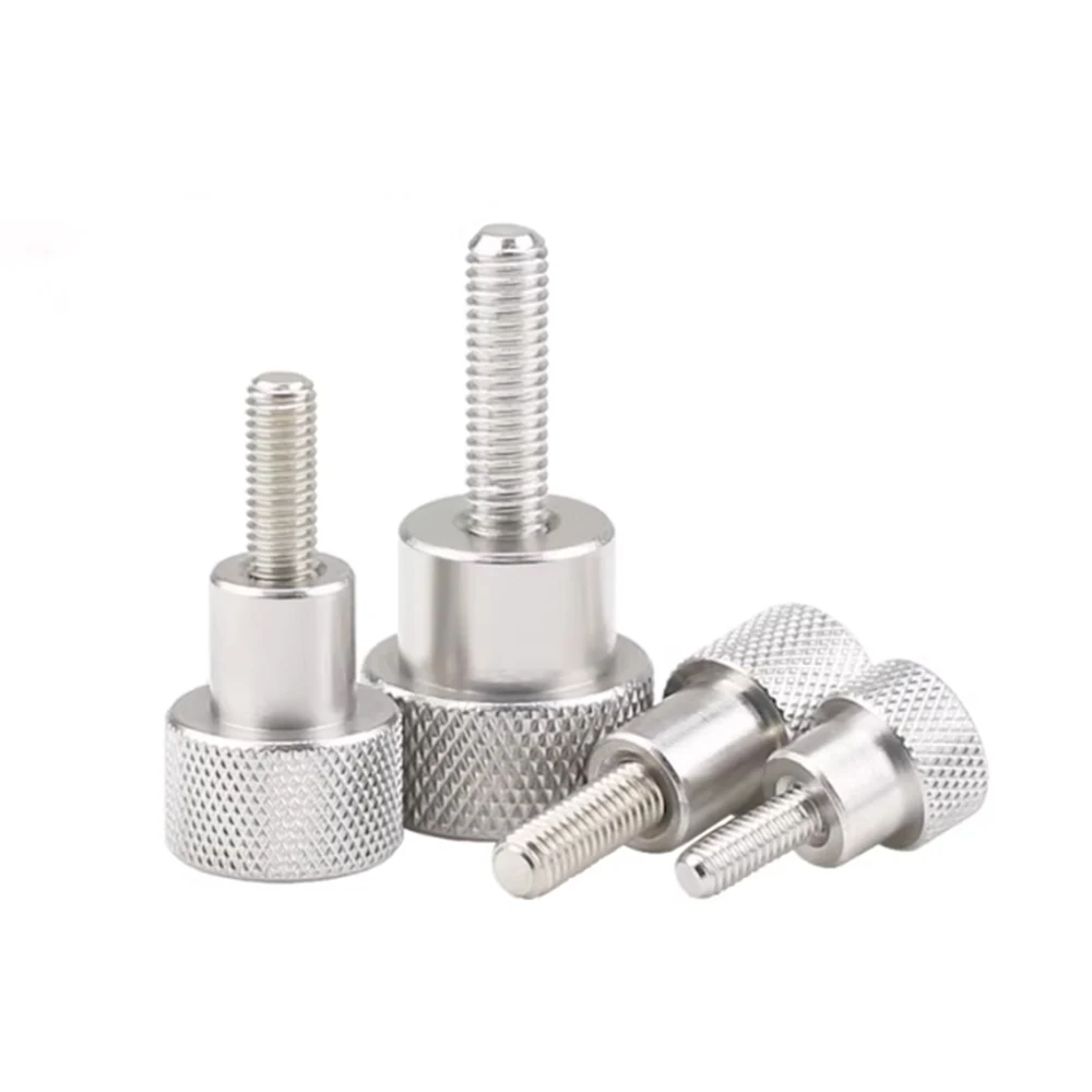 2pcs M4 M5 Stainless Steel Knurled High Head Thumb Screws D12/16/20mm With Handle Hand Twist Adjustment Bolt Fastener