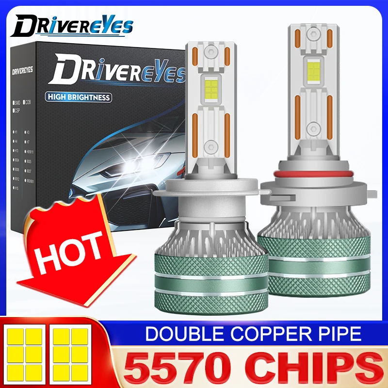 

Dembaliyes H4 LED 5570 CSP H7 H1 H11 H8 H9 9005 9006 9012 H3 Автомобильные фары 6000K Белый Plug and Play для автомобиля SUV 12V Мини Размер 2 шт.