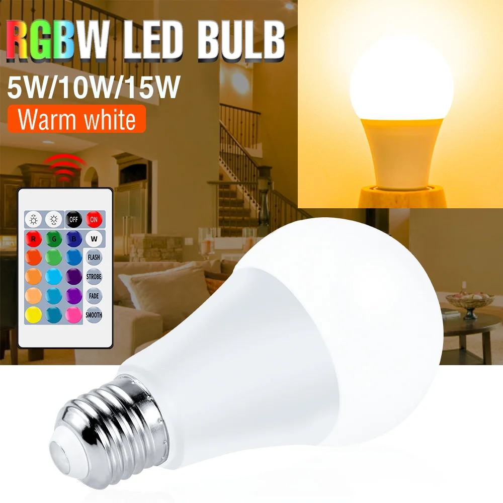 E27 RGB Smart Led Bulb 220V Led Spotlights Home Lights For Living Room Changeable Colorful Lamp Party Decoration Atmosphere Bulb