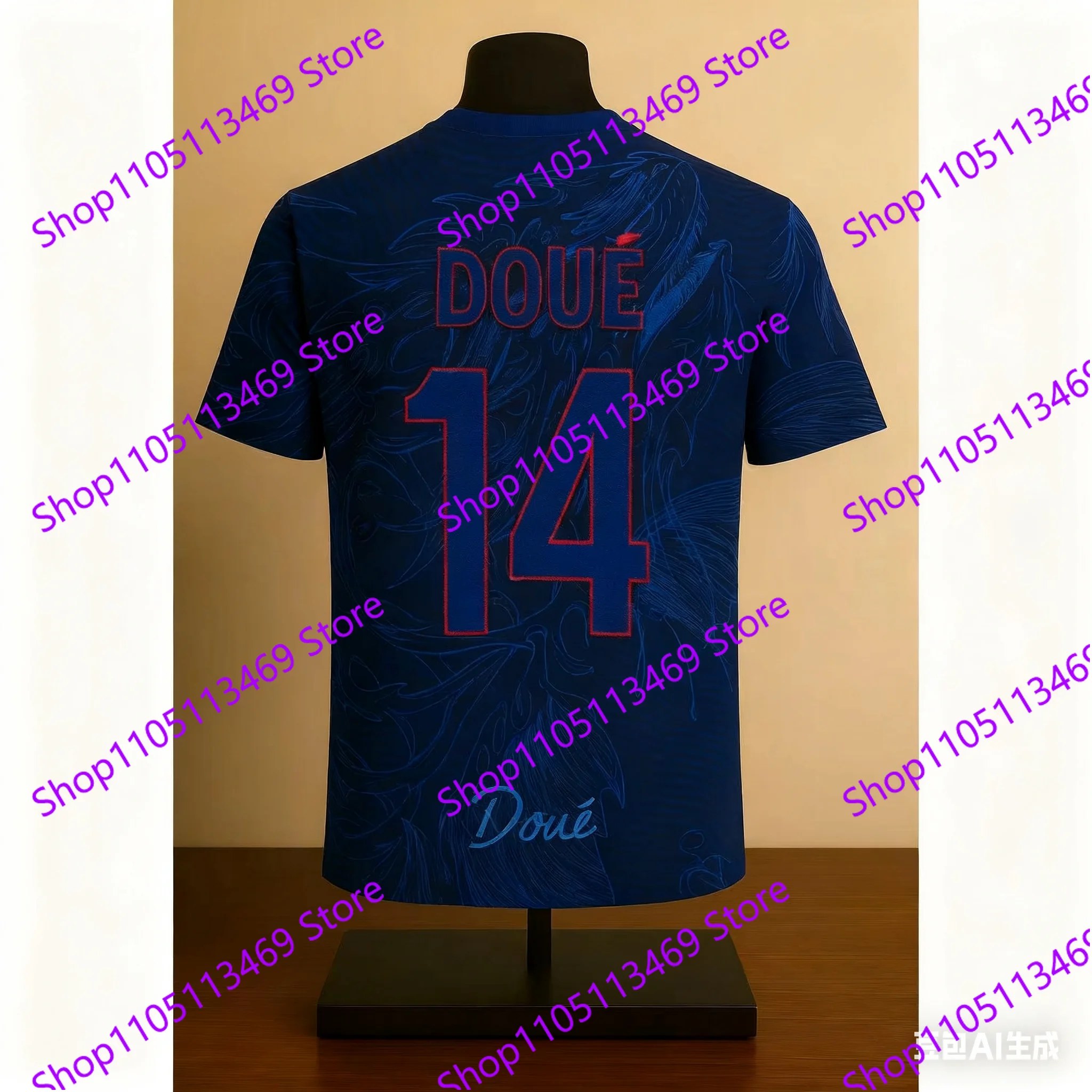 Doué 14 AI-مصممة لكرة القدم جيرسي قصيرة الأكمام لكرة القدم تي شيرت الشارع الشهير موضة ملابس رياضية 2025 وصول جديد طبعة خاصة #2