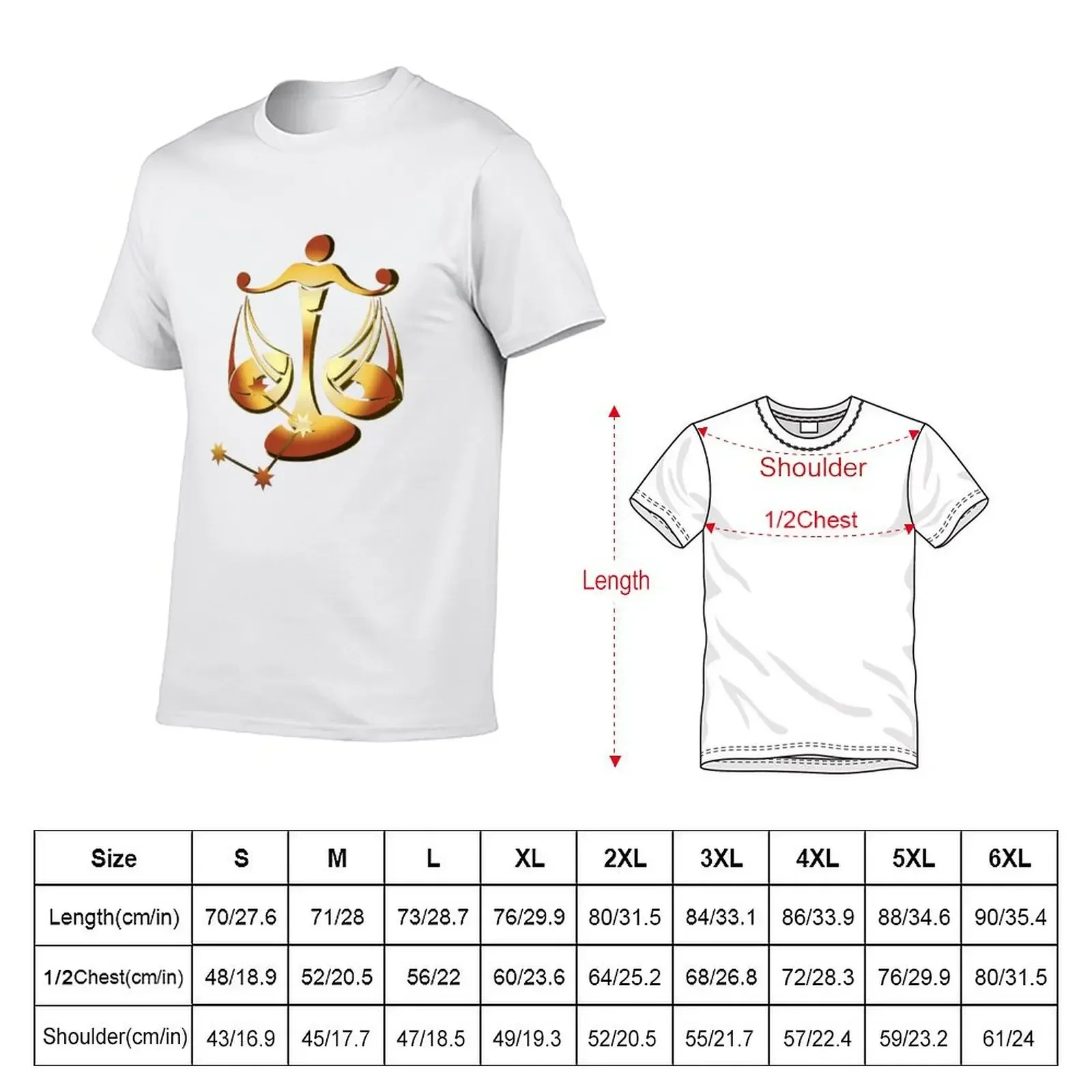 Libra zodiac sign T-Shirt Blouse graphic shirts graphics heavyweights t shirt men 100℅ cotton