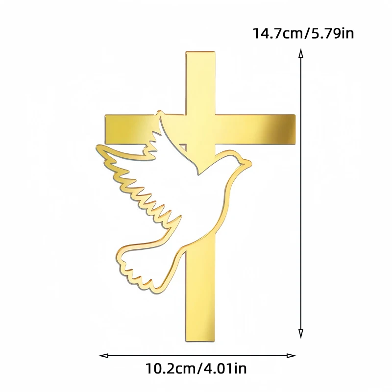 1/5 Stück Goldenes Kreuz & Taube Kuchendeckel Heilige Kommunion Dekor, Taufe Partyzubehör, Erstkommunion Kucheneinsatz Babyparty – Detail 13