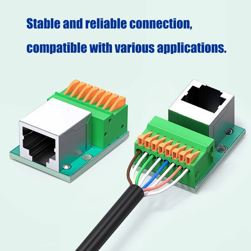RJ45 Port Welding Socket Guide Installation Terminals Connector RJ45 Data Adapter Board Female Terminal Block
