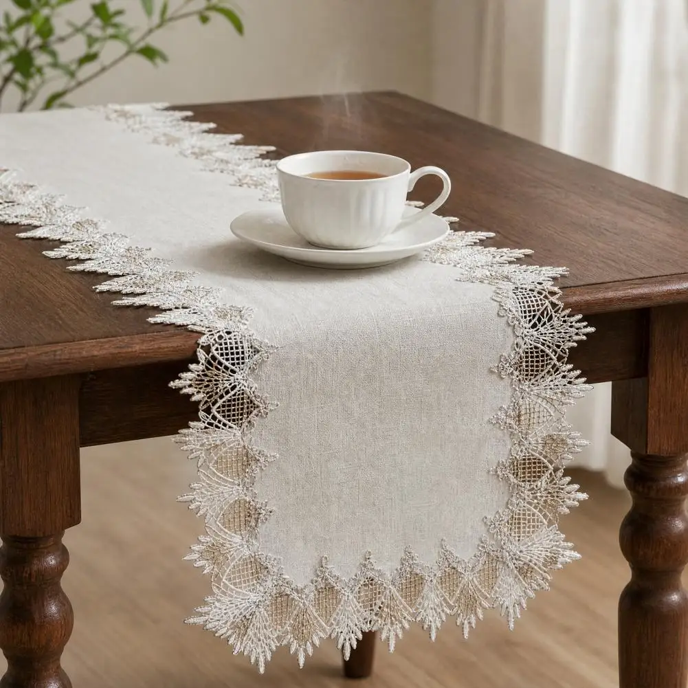 Lace Table Runner, Vintage Lace Table Runner, Rustic Boho Table Runner for Wedding Bridal Shower Baby Shower Party Decoration