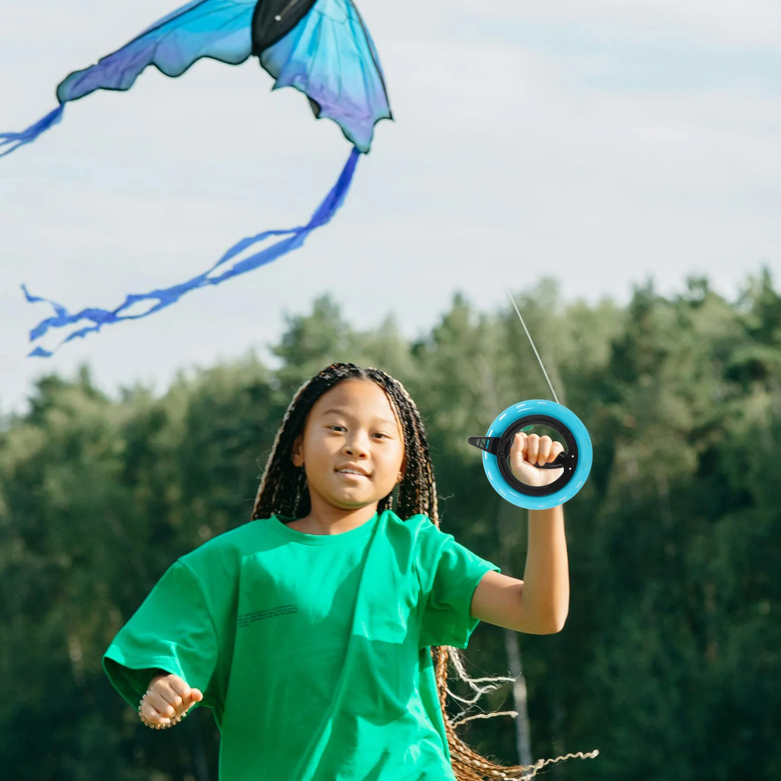 طائرة ورقية سلسلة بكرة في الهواء الطلق تحلق عدة جوفاء قبضة عجلة عكس لف أداة حبل طويل التحكم السلس للأطفال البالغين