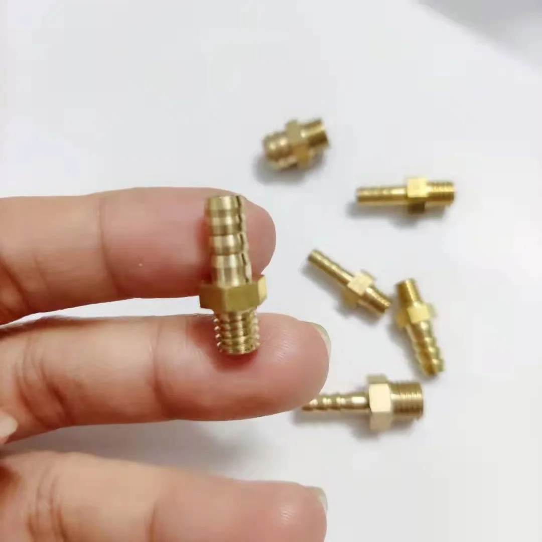 Mini Pagoda Brass Pipe Fittings Male Thread M4 M5 M6 Brass3mm 4mm 5 6 mm Barb Hose Leather Tube Trachea Connector