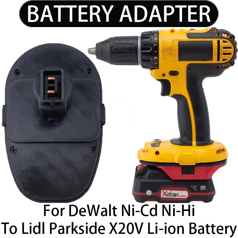 

Battery Adapter/Converter for DeWalt Ni-Cd Ni-Hi tools to Lidl Parkside X20V Li-ion Battery Adapter Power Tool Accessory