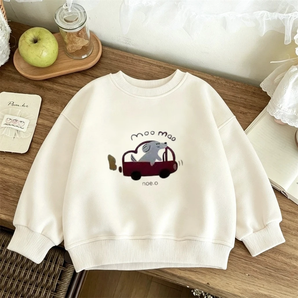 Blue Yellow Beige Sweatshirts Printing Long Sleeve For Boys And Girls Cartoon Fashion Hoodies Kids Cute Spring Autumn Wear