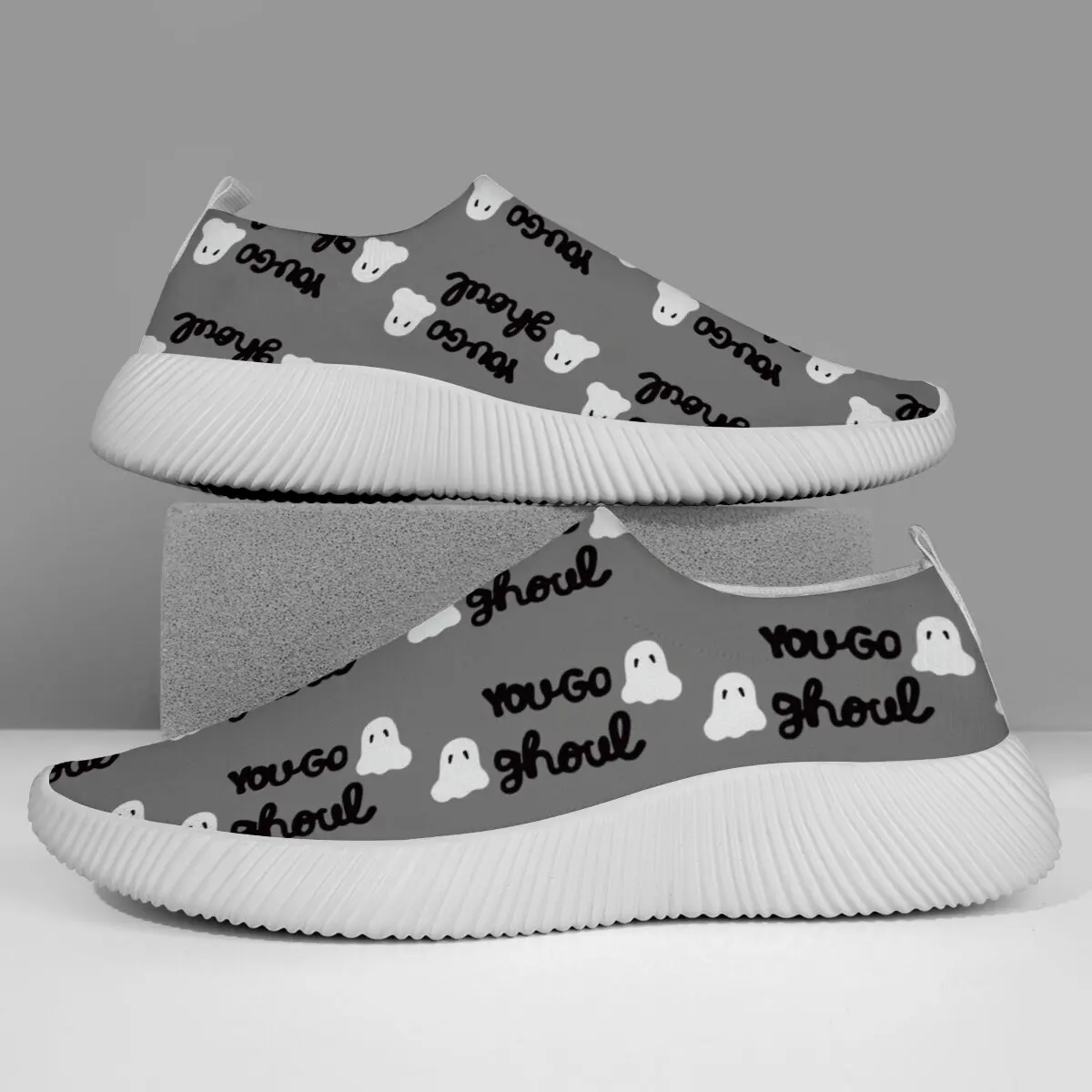 

Мужские и женские кроссовки, легкая сетчатая дышащая шнуровка с мультяшным принтом и животным узором, уличная повседневная спортивная обувь