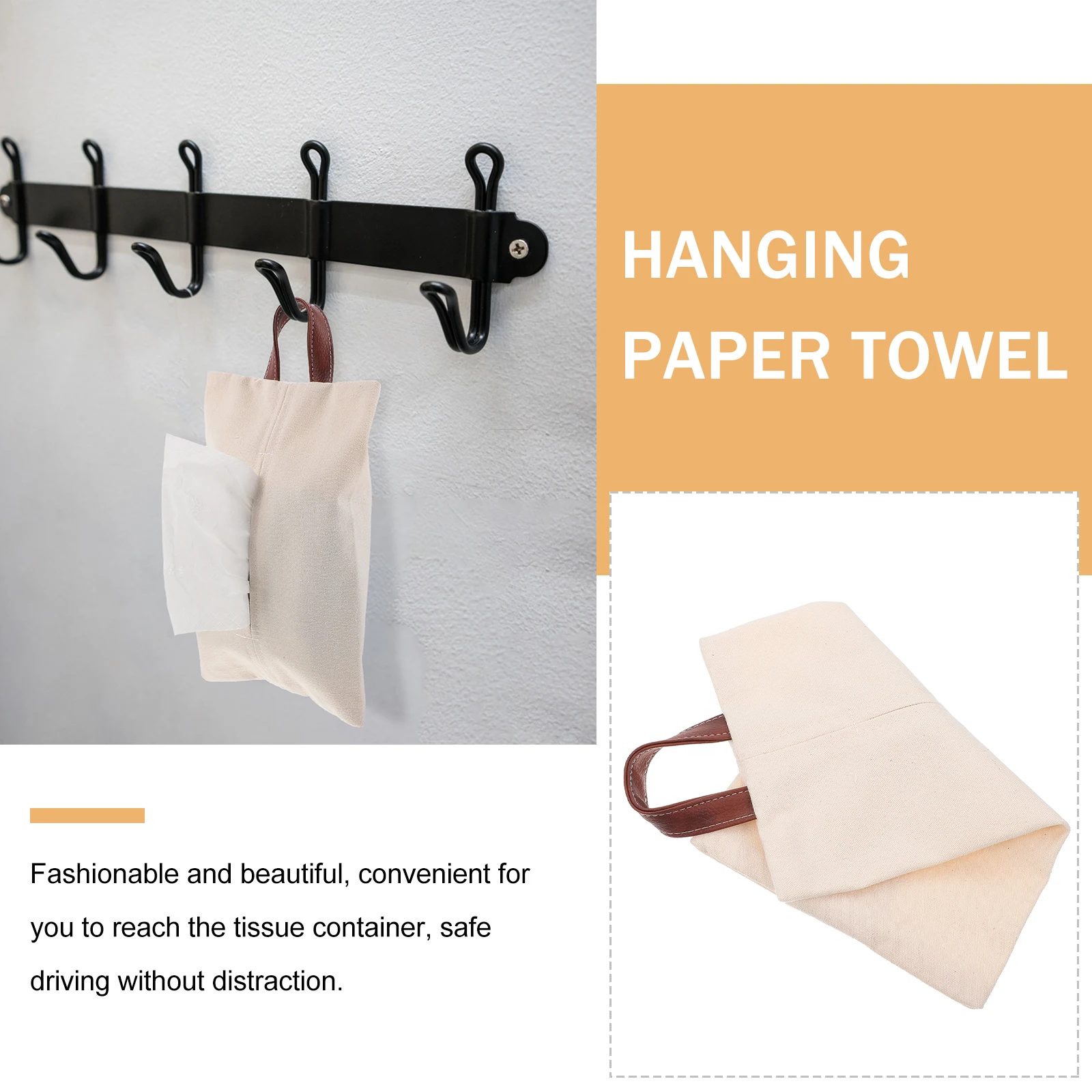 

Cotton Linen Box Simple Use Tissue Convenient Car Tissue Box Holder Car Napkin Holder Practical Paper Towel ganizer Storage