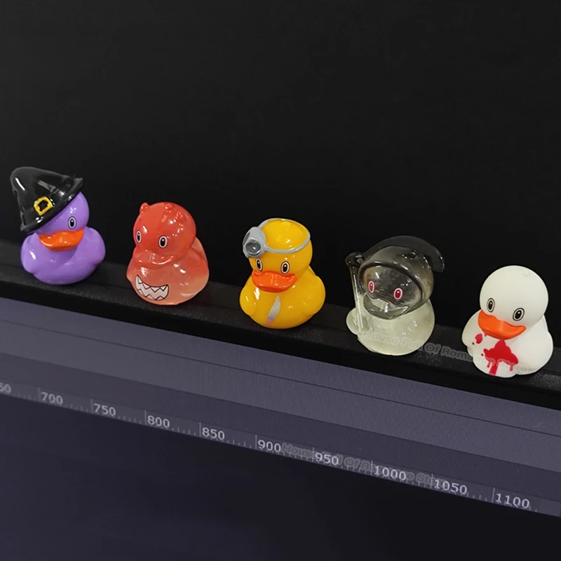 Figuras de adorno de resina de Mini pato, 3/6/12 Uds., Halloween, bruja malvada, pato diablo, patos de dibujos animados creativos, manualidades, decoración de fiesta familiar