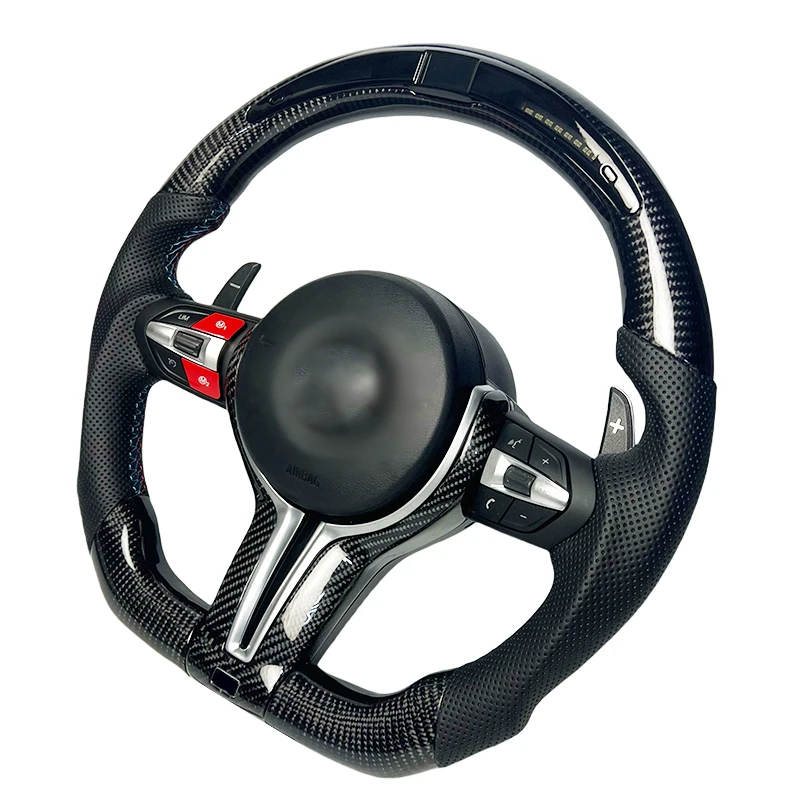 المنافسة LED عرض عجلة توجيه سيارة لسيارات BMW F30 F31 F35 F32 F10 F18 F20 تعديل عجلة القيادة ألياف الكربون الحقيقية