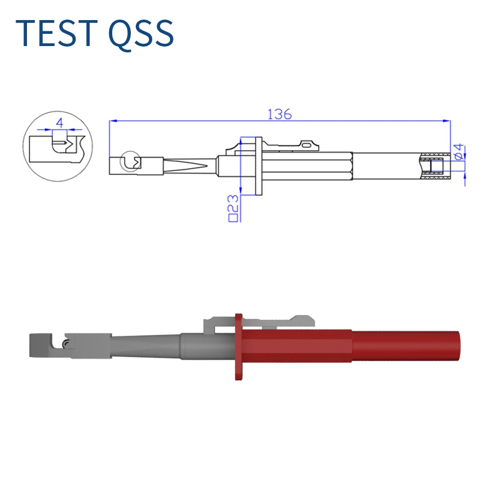 QSS Wire Piercing Probe Tester Clip forature Probe Pins Tester di tensione sonda di prova di precisione per Test elettrici Q.30020