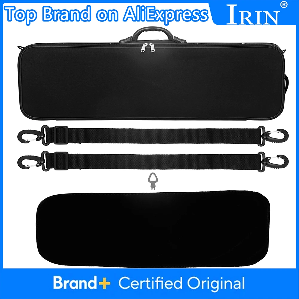 

IRIN 4/4 Black Violin Case High Quality Oxford Cloth Foam Square Violin Box Bag With Hygrometer Lock Violin Accessories