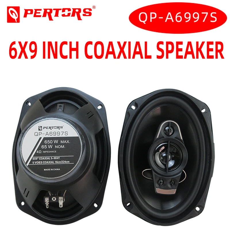 New 2PC 6x9 inch 1300W (2X650W) coaxial speaker car HIFI full range speaker, with audio cable and dust cover, easy to install