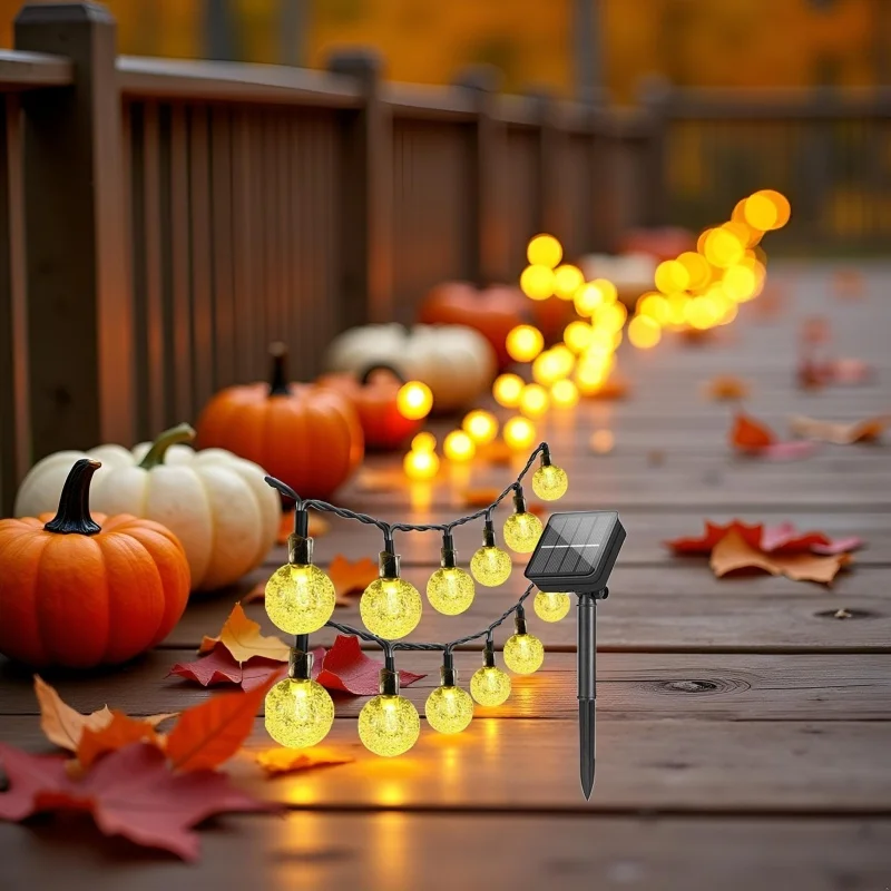 

LED Crystal Globe 100LEDs Solar String Lights Outdoor Waterproof Solar Outdoor Lights With 8 Lighting Modes Halloween Decoratio