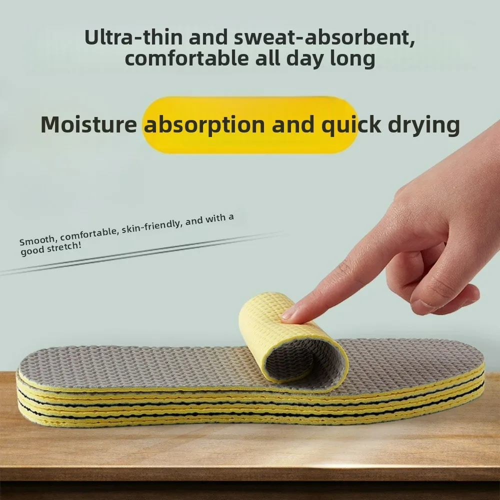 Insoles Anti-Odor Sweat-Absorbent Summer - Breathable Ultra-Soft Cuttable Ideal for Men's Sports&Women's Shoes Barefoot-Friendly