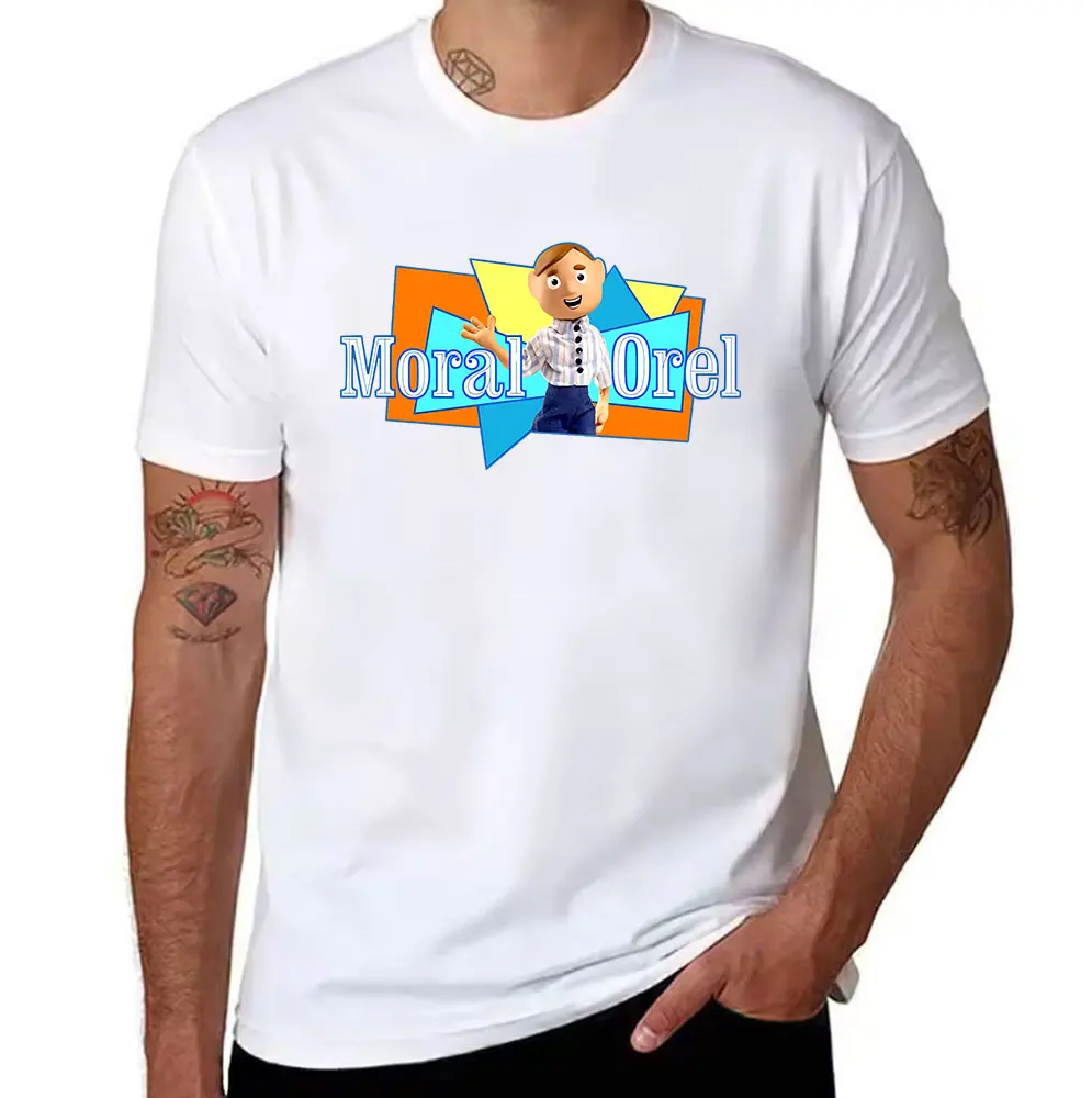 Men's Cotton T-Shirt Moral Orel Graphic Print Casual Short Sleeve Tee for Animation Fans