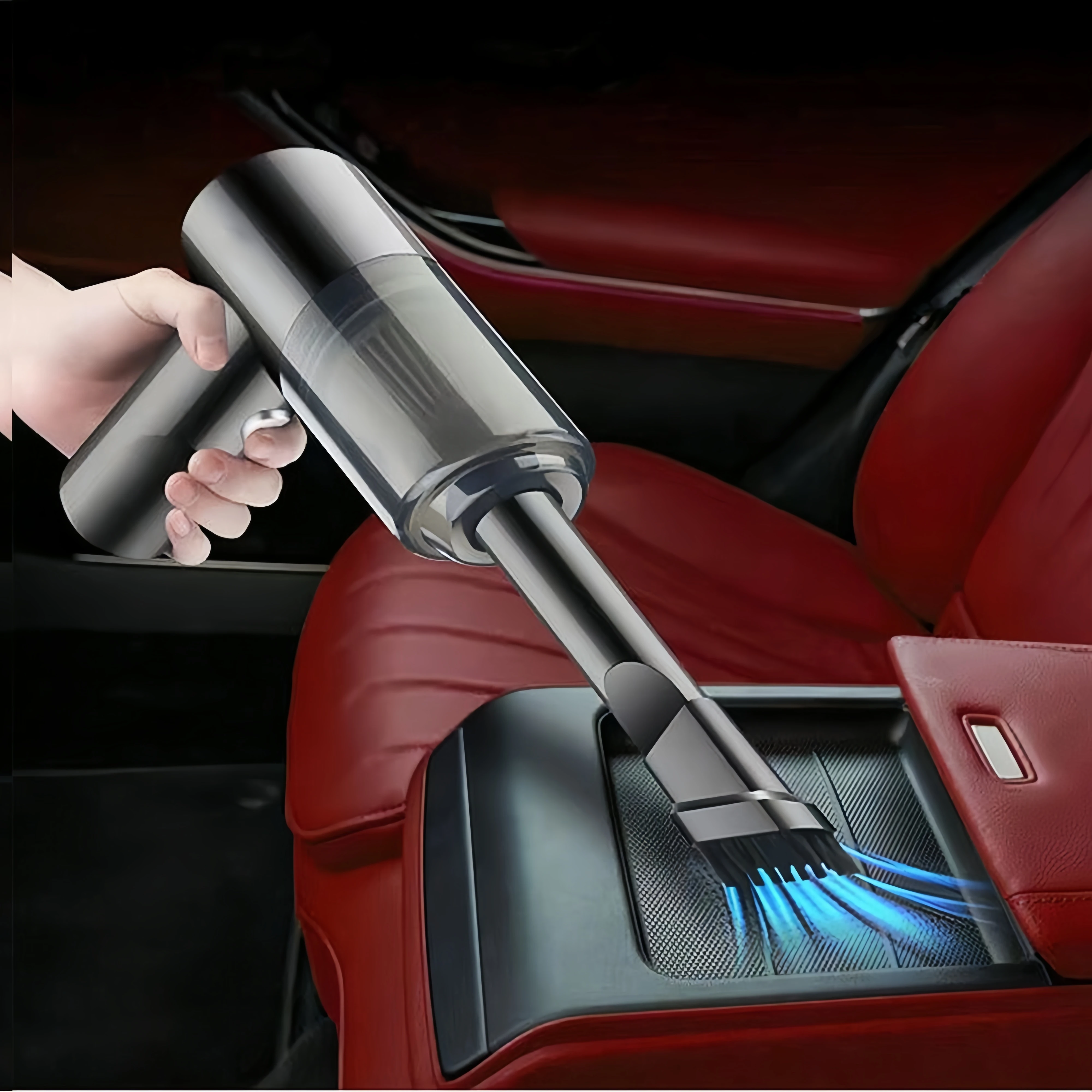 2026 Mini Handheld Car Vacuum Cleaner, Wireless Charging, High Power, Dual Suction & Blower for Car Interior Cleaning