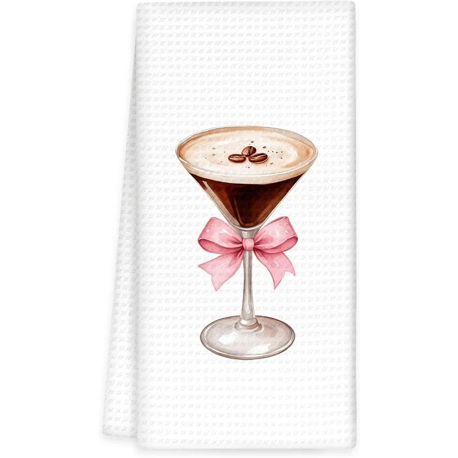 

Espresso Martini Decor Bow Kitchen Towels Coquette Bow Espresso Martini Gts Hand Towels Pink EspressoMartini Dish Towel Tea Tow
